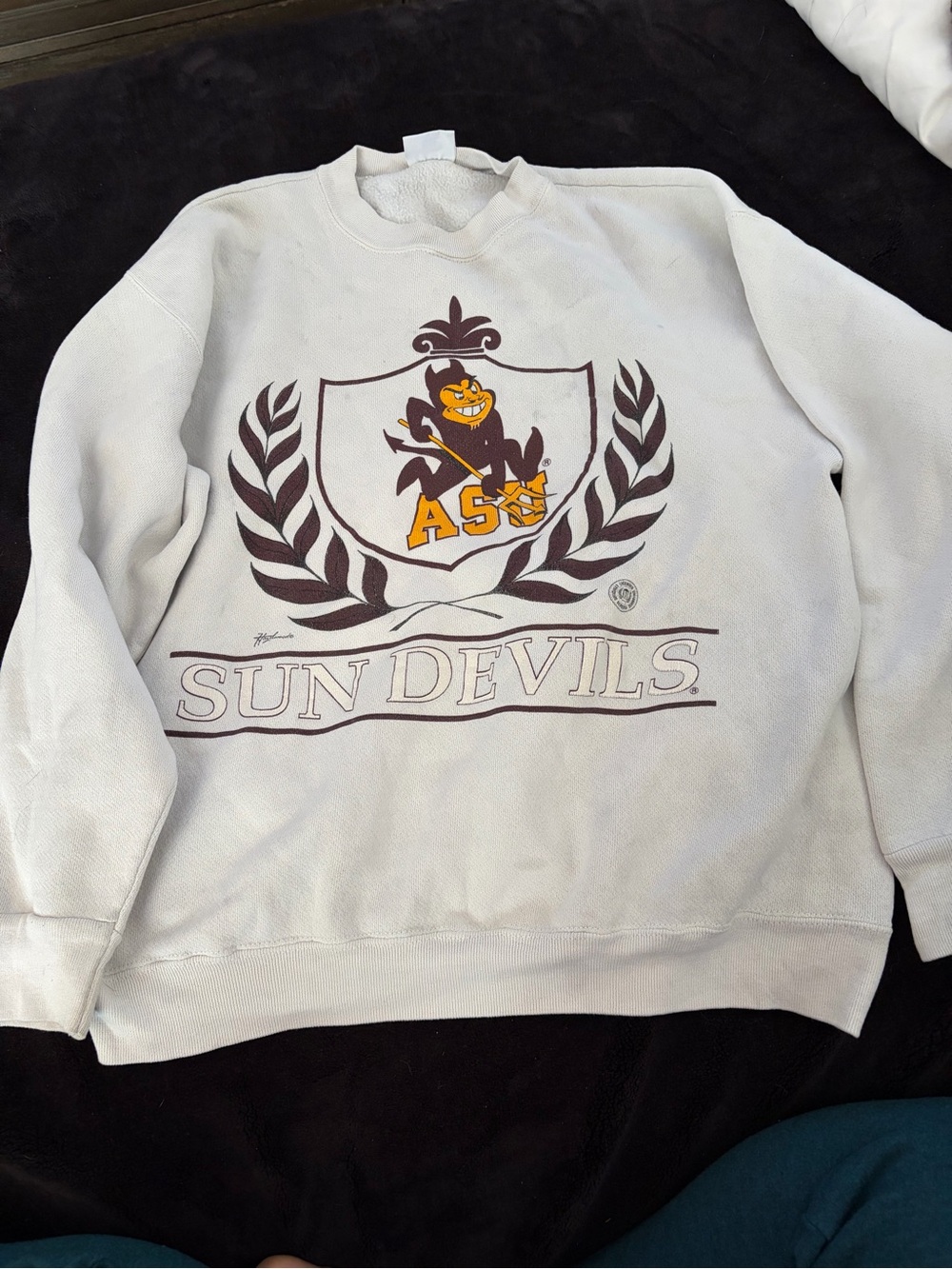 Sun Devils Graphic Crewneck Sweatshirt - White/Maroon